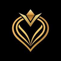 gold jewelers shop logo art illustration with a perfect stylish modern shape vector