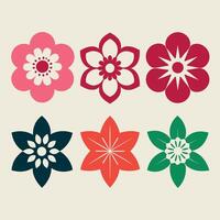 Flower design set flat illustration vector