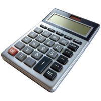 a calculator with the number 5 on it is on a black background. png