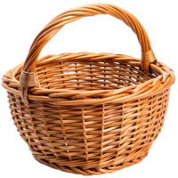 a wicker basket with a black background and a white background png