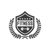 Gym fitness barbell logo icon illustration. vector