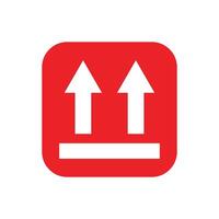 this way up label icon for packaging. vector
