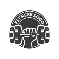 Gym fitness barbell logo icon illustration. vector