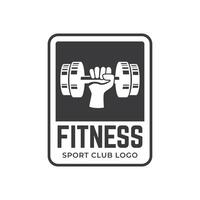 Gym fitness barbell logo icon illustration. vector