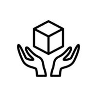 Handle with care label icon for packaging. vector