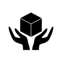 Handle with care label icon for packaging. vector
