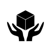 Handle with care label icon for packaging. vector