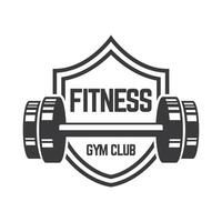 Gym fitness barbell logo icon illustration. vector