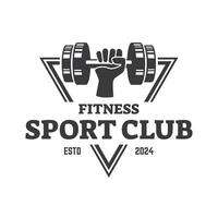 Gym fitness barbell logo icon illustration. vector