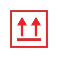 this way up label icon for packaging. vector