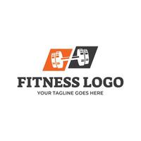 gimnasio aptitud barra con pesas logo icono ilustración. vector