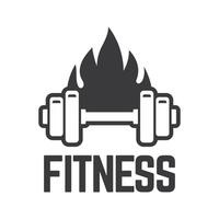 Gym fitness barbell logo icon illustration. vector