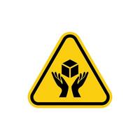 Handle with care label icon for packaging. vector