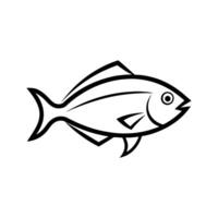 minimalist fish logo flat style illustration vector