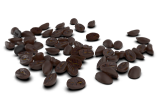 a bunch of coffee beans on a transparent background png