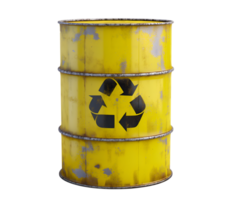 amarelo radioativo desperdício barril isolado png