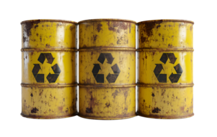 Gelb radioaktiv Abfall Fass isoliert png