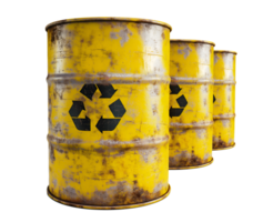 yellow radioactive waste barrel isolated png