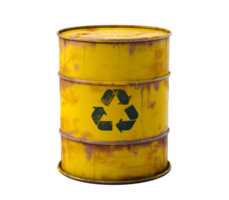 yellow radioactive waste barrel isolated png