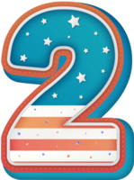 USA Alphabet Lettering Number 2 png