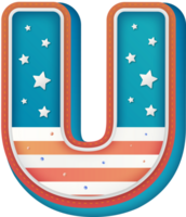 USA Alphabet Beschriftung u png