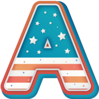 USA Alphabet Lettering A png