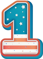 USA Alphabet Lettering Number 1 png