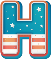 USA Alphabet Lettering H png