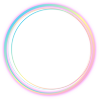 Circle neon abstract element png