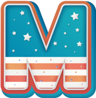 USA Alphabet Lettering M png