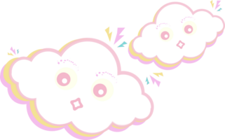 schattig kawaii regenboog wolken png