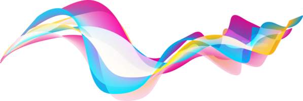 Abstract Colorful Moving Line Wave element png