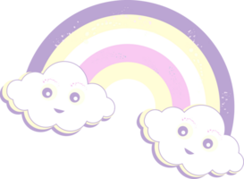 carino kawaii arcobaleno nuvole png