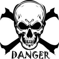 Danger skull tattoo design illustration vector