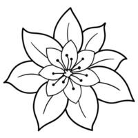 a flower line art illustration vector