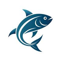 minimalist fish logo flat style illustration vector