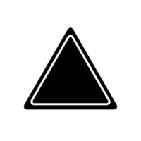 Triangle silhouette icon with rounded corners. Triangle shape. png