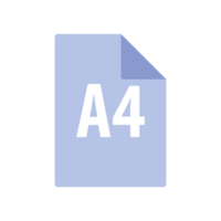 Flat design blue A4 file icon. png