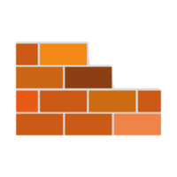 brique mur plat icône coloré silhouette png