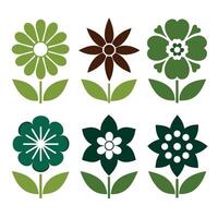 Flower design set flat illustration vector