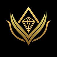 gold jewelers shop logo art illustration with a perfect stylish modern shape vector