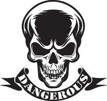 Danger skull tattoo design illustration vector