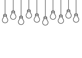 Bulb light hanging, decorative lamp, line icon. Lightbulb symbol as idea concept sign. Lamp simple outline. illustration vector