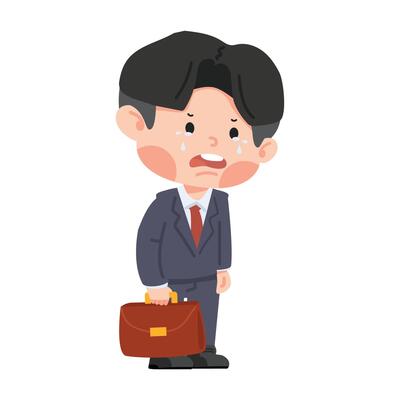 Business man Crying Sad Lost Job