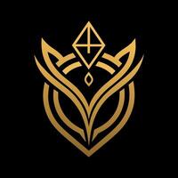 gold jewelers shop logo art illustration with a perfect stylish modern shape vector