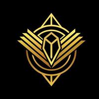 gold jewelers shop logo art illustration with a perfect stylish modern shape vector