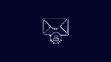 mail lock security email icon, Mail message lock password icon isolated video