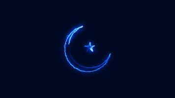 star and crescent sign icon animation, Moon and star icon animation video