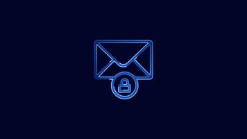 post låsa säkerhet e-post ikon, post meddelande låsa Lösenord ikon isolerat video