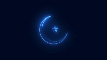 star and crescent sign icon animation, Moon and star icon animation video